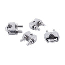 4pcs Stainless Steel Cable Clip Saddle Clamp for 5/32 inch 4mm Wire Ropes T7Z3