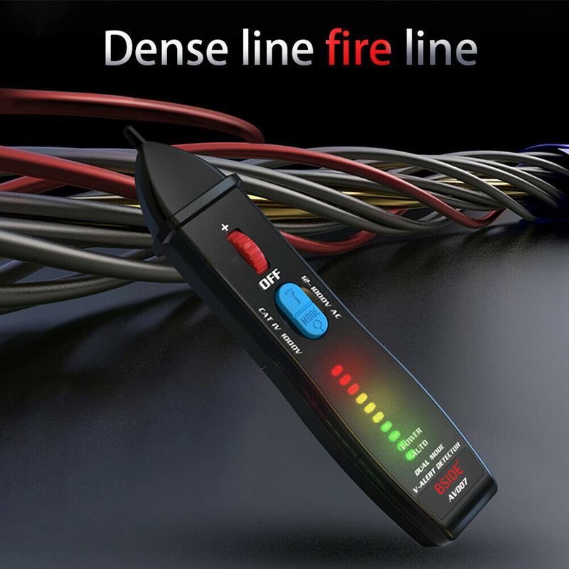 Dual Modes Non Contact Voltage Tester Pen 12V 1000V AC With Flashlight Socket