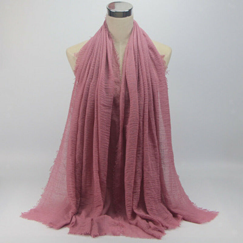 2PCS Muslim Jewish Women's Soft Cotton Long Scarves Hijab Turban Headscarf