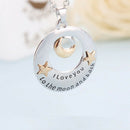 New I Love You To The Moon and Back Pendant Necklace Family Member Cute Gift FT