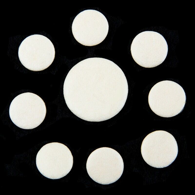 17Pcs/Set Leather Clarinet Replacement Pads 17.3mm 15.1mm 12mm 10mm White WoS8G7