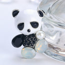Fashion Wedding Bridal Crystal Enamel Animal Panda Corsage Banquet Brooch Pin Gw