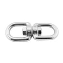 Pair 6mm Hike Climing Accessory Stainless Steel Rotation Quick Hook Buckles