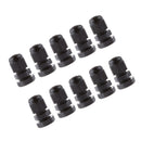 10X 3-6.5mm Black PG7 Cable Gland Connector IP68 Waterproof Plastic