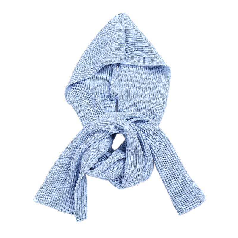 Women Winter Knit Hooded Scarf Winter Autumn Pullover Headscarf Hoodie Hat Solid