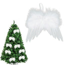 White Feather Angel Wings Christmas Tree Decoration Hanging Xmas Ornament 10pcs