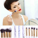 10pcs Marbling Makeup Brushes Set Powder Foundation Eyeshadow Cosmetic Tool