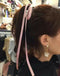 2Pcs Women Girls Hair Bow Silk ribbon Long streamers hair Rope Beach hair rin Gw