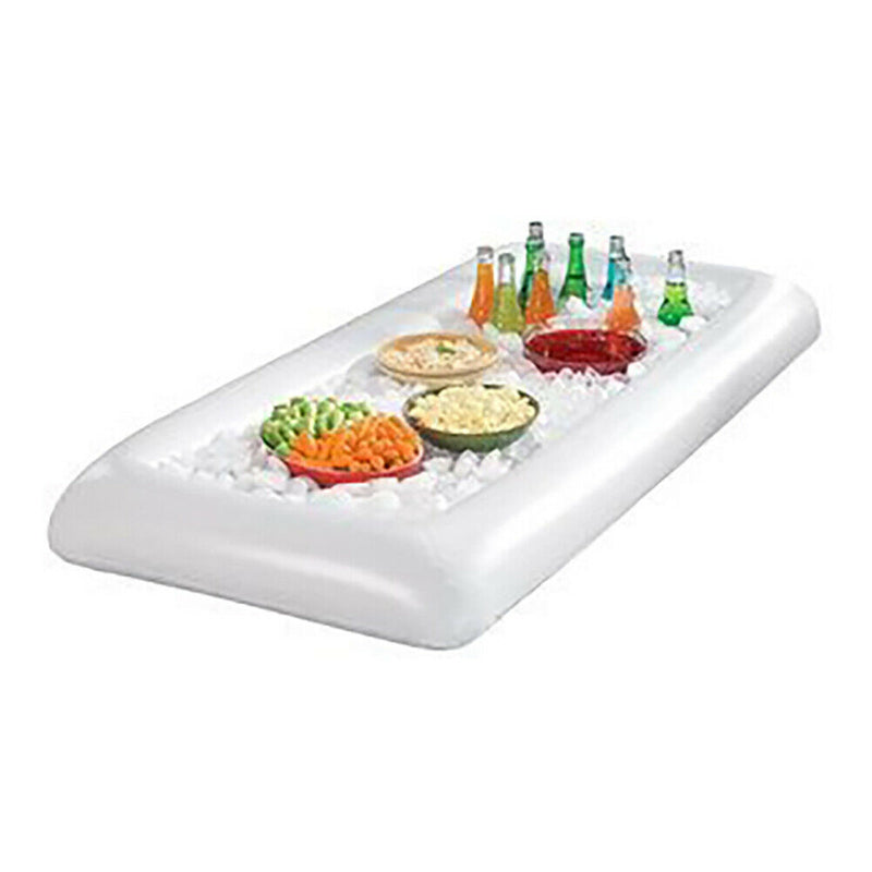 Inflatable Air Mattress Pool Water Salad Tray Beach Party Food Drink Holder