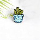 Cartoon Cute Potted Plant Brooch Badge Unisex Shirt Enamel Pins (Style 1)