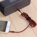 red 1.5 meter high-grade braided metal audio cable 3.5 mm AUX audio cable C7R4
