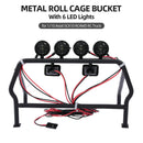 Metal Roll Cage Bucket with 6 LED Lights for 1/10 RC Rock Track Car Axial