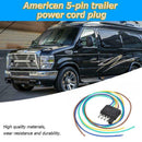 25 inch 5 Pin US Trailer Light Wiring Harness Extension Connector Flat Plug