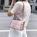 Flowers Women bag New handbag High quality PU Leather Sweet Girl Square bag