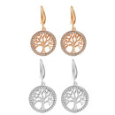 Creative Women Shining Zircon Rhinestones Tree Hollow Drop Earrings Jewelry