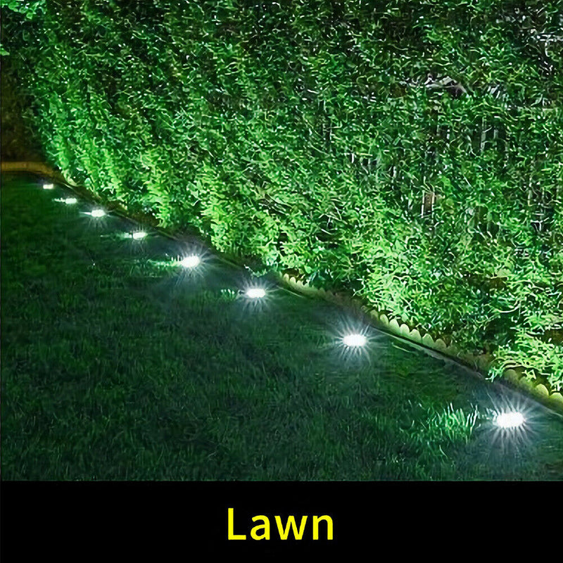 4x 8 LED Solar Buried Light Waterproof Under Ground Lawn Lamp (White Light)