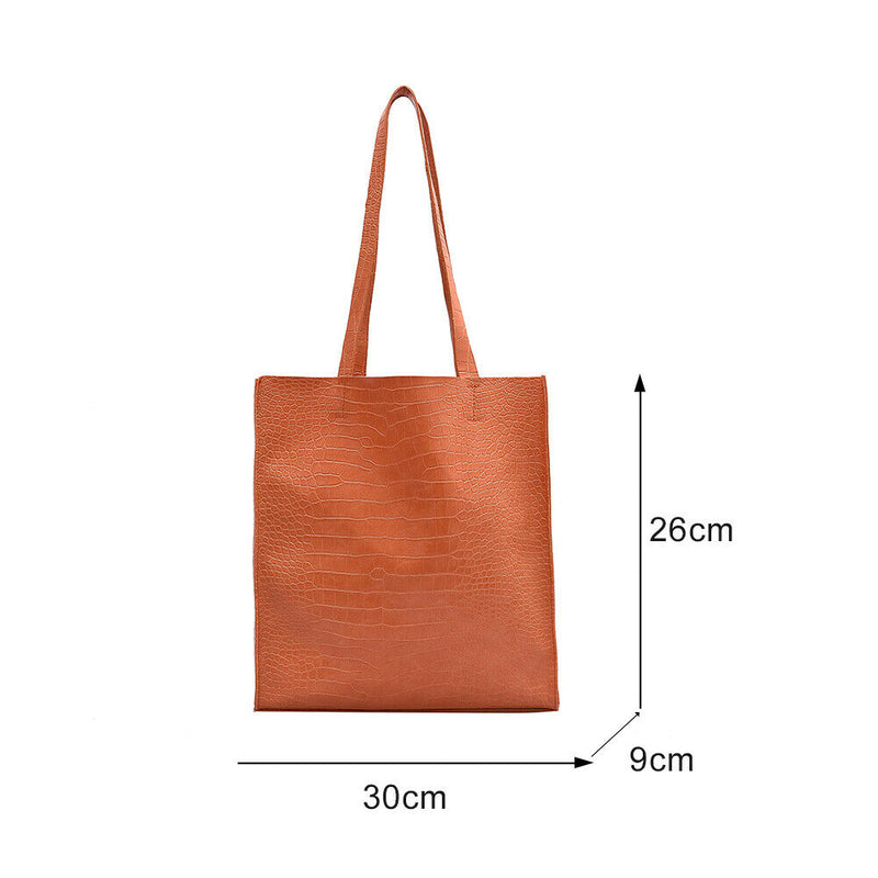 Fashion Alligator PU Women Handbag Tote Big Capacity Shoulder Shopping Bags