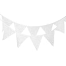 12 Flags White Lace Flower Flag Banner Pennant Wedding/Birthday Party Decor