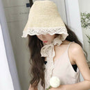 Fashion Women'S Wide Brim Straw Hat Summer Style Raffia Floppy Hat Foldable