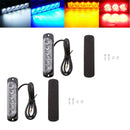 2pcs 6 LED Emergency Beacon Light Bar Hazard Strobe