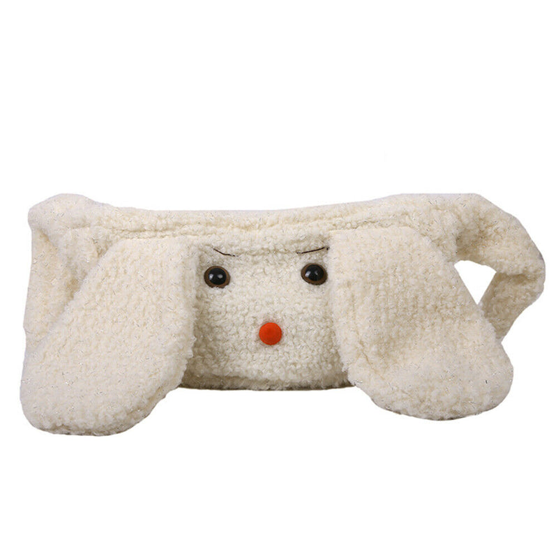 Cute Rabbit Shaped Shoulder Crossbody Bag Women Fleece Street Money Purses