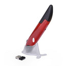 Wireless USB Optical Pen Mouse Adjustable 1600DPI 4 Keys Mice for PC (Red)