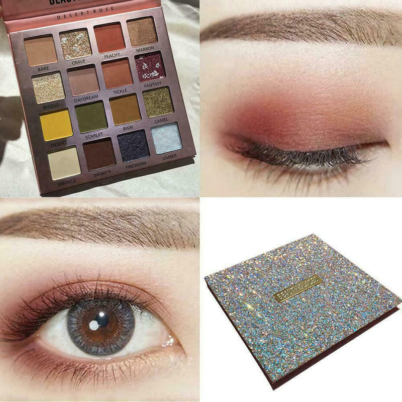 18 Colors Beauty Glazed EyeShadows Palette Matte Glitter 2019 Cosmetic Summ I8Z1