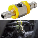 3/8" Stainless Steel Car Fuel Line Fuel Pressure T-Fitting Adapter w/Clamps