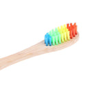 4X Colorful Rainbow Soft-Bristle Pure Bamboo Toothbrush Wood Teeth Brush FibreJR