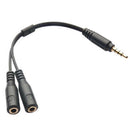 1Pc 3.5mm stereo audio male to 2 female headset mic splitter cable adapter OZ