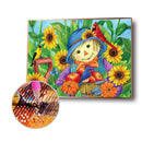 Full Drill Round Diamond Painting Home Decor Mosaic (B3347 Scarecrow Bird)