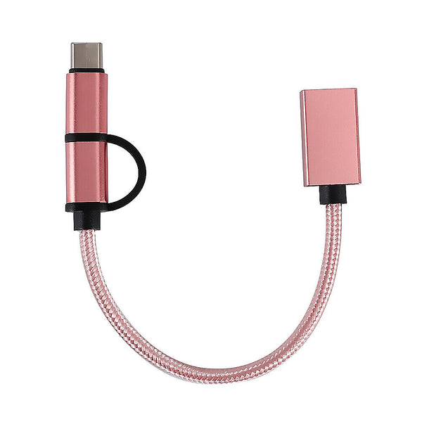 2 in 1 Type-C Micro USB OTG Adapter Cable USB C Mobile Phone Fast Charging Cord