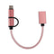 2 in 1 Type-C Micro USB OTG Adapter Cable USB C Mobile Phone Fast Charging Cord