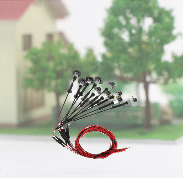 10xModel Railway HOTTN Scale Lamp Post 1:100-1:150 Street  LEDs 75mm/2.95" Light