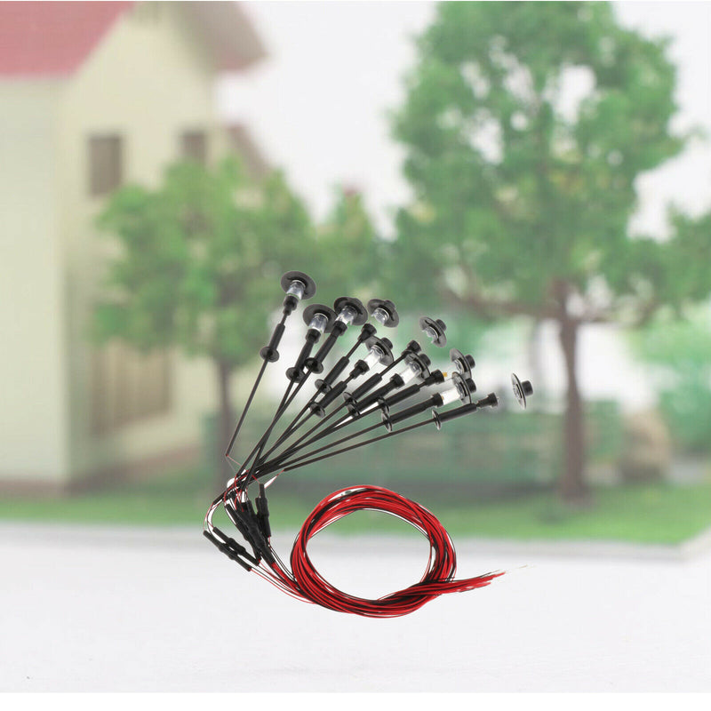 10xModel Railway HOTTN Scale Lamp Post 1:100-1:150 Street  LEDs 75mm/2.95" Light