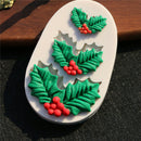 Cake Silicone Mold Christmas Holly  Fondant Chocolate Cookies Candy Molds To BX