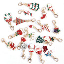 19Pcs Enamel Christmas Mix Style Keychains Lobster Buckle Charms DIY Jewel 3C