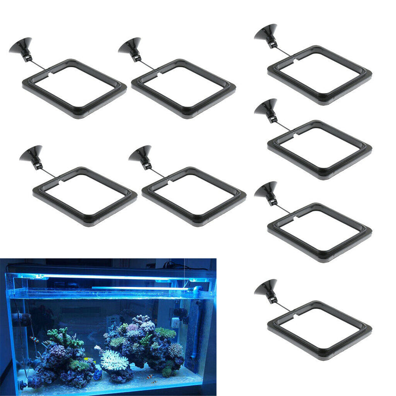 8 Pcs Plastic Aquarium Fish Safe Floating Food Feeder Circle, Square with