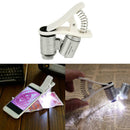 Portable 60X Mobile Phone Camera LED UV Clip Magnifier Microscope Micro Lens