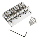 Guitar Hard Tail 4 Saddles Bridge Tailpiece w/ Wrench for Electric Bass Accs