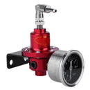 Universal Red Metal Adjustable Car Fuel Pressure Regulator with Oil Gauge