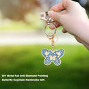 3pcs DIY Metal Full Special Shape Drill Diamond Painting Butterfly Keychain