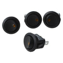 4 Mini Round Yellow LED Rocker Indicator Switch 3 Pin On-Off 12V DC H9Q3