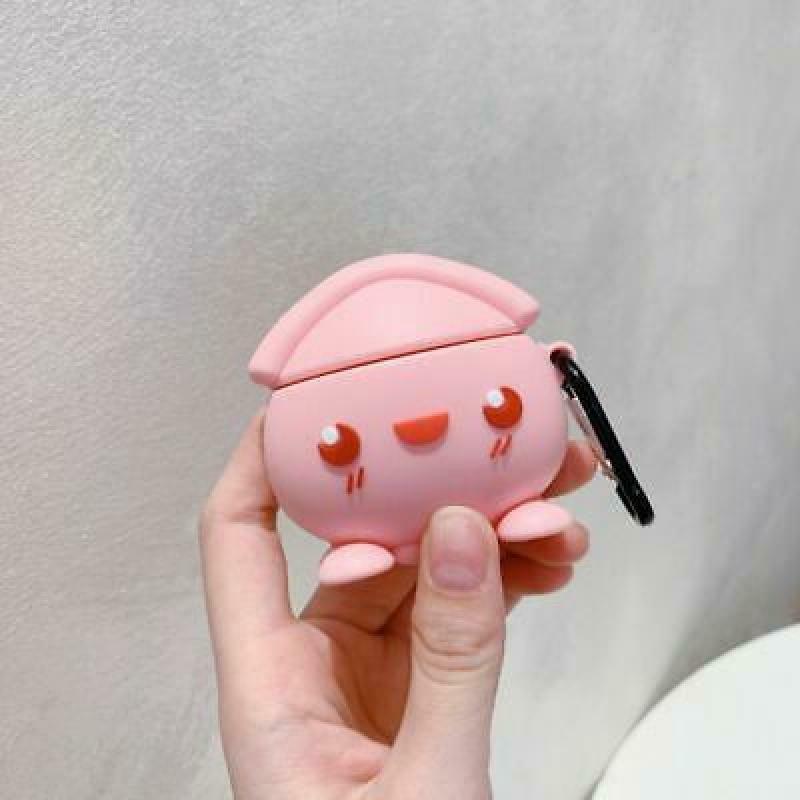 Pink Squid Protective Case Shockproof Soft Silicone Cover Skin for Airpods 1/2