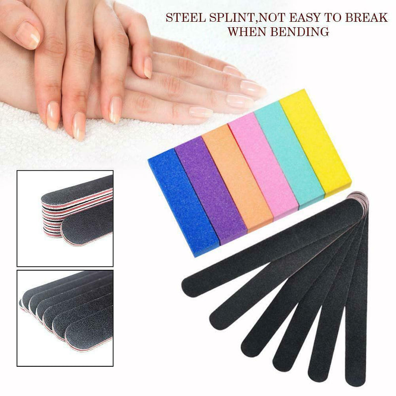 12Pcs Nail Files And Buffers Block Manicure Kits Rectangular Art Care