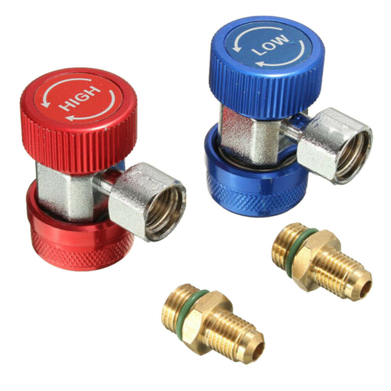 Set Of 2 R134A Quick Coupling Adapter Car Measuring Device With High And Low