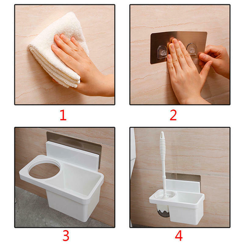 Bathroom Brush Holder Useful Plastic Toilet Brush Holder Set/Wall Mounted YM