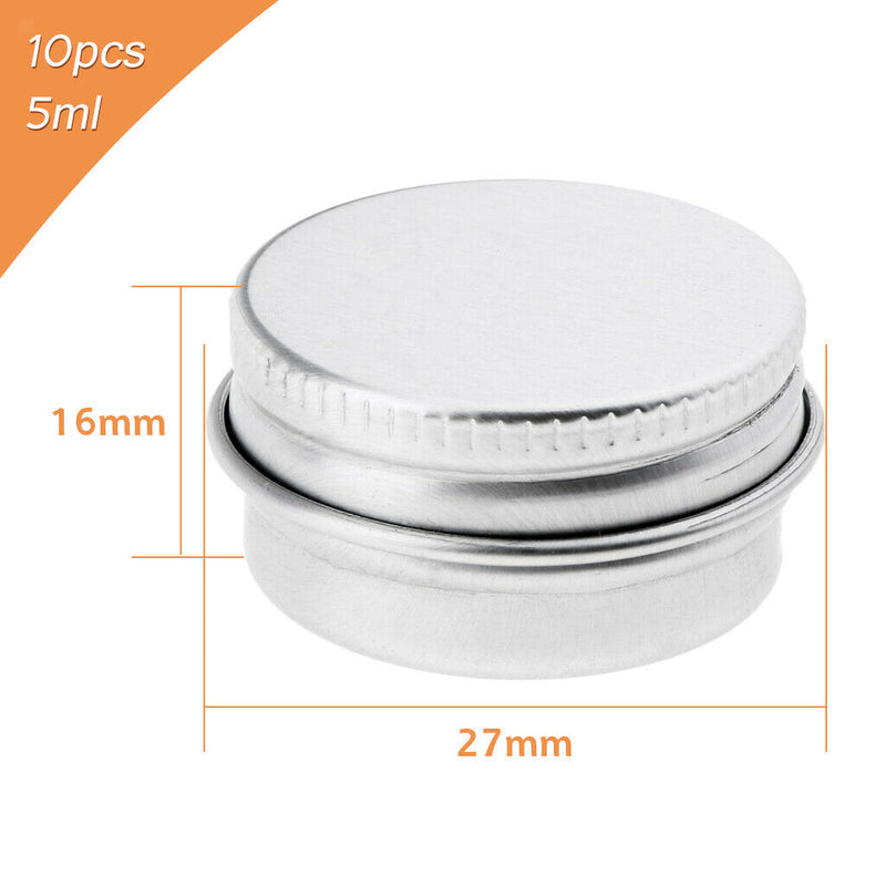 Pack 10 5ml Metal Storage Containers for Candle Making, Party Favors, Spices,