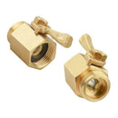 2pcs Heavy Duty 3/4" Brass Shut Off Valve Garden Hose Connector, Water Shut-Off