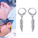 Feather Pendant Hoop Earrings Jewelry Drop Dangle Earring Jewelry Men Women Gift